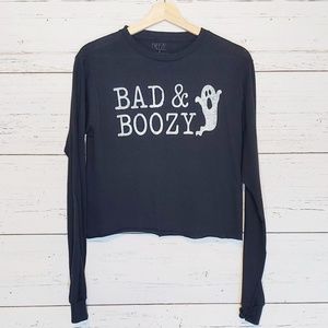 New Bad & Boozy Long Sleeve Women's Tee- Sm